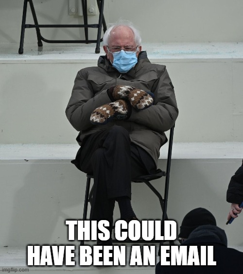 Bernie Sanders meme - email