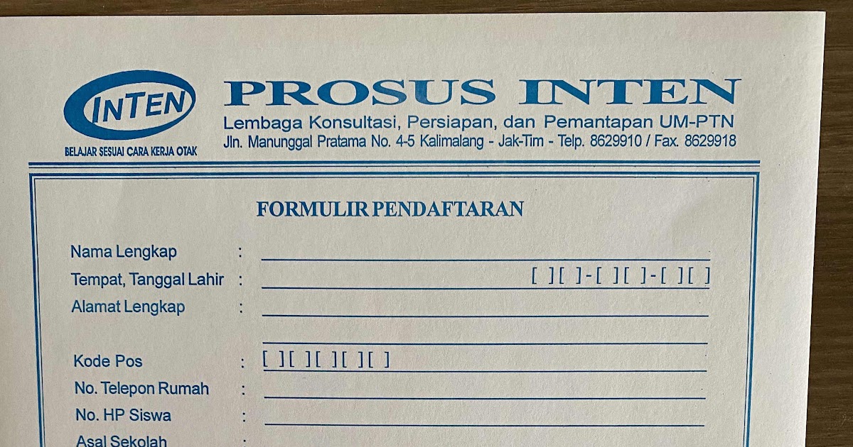 Biaya masuk Les Inten Prosus - Nanisa Indra