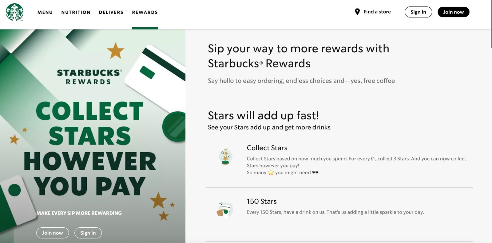 Starbucks Rewards is a perfect example of a loyalty program that works: free drinks for points.