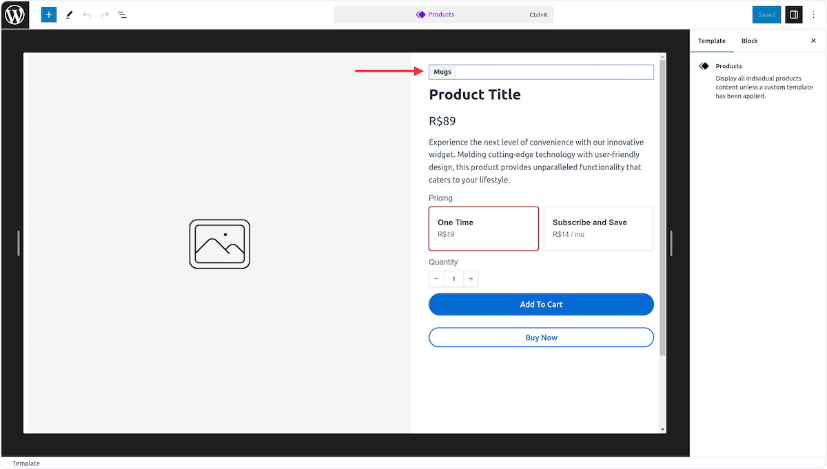 Click on Block: Product Collection Badges