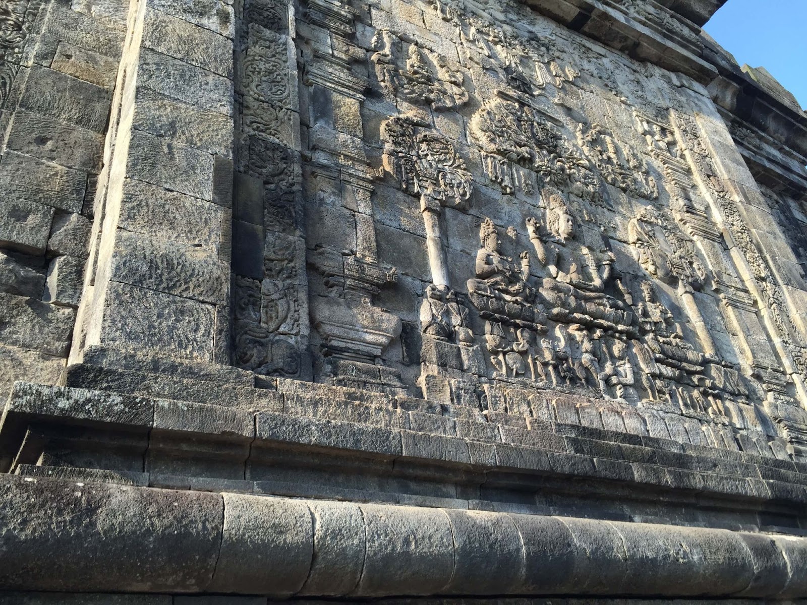 carvings at Mendut temple. Candi Mendut is near Mendut Buddhist Monastery 