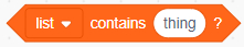 list contains thing? list block