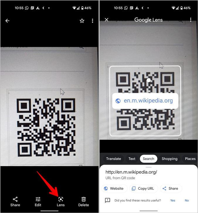 Google Pixel Google Photos Scan QR Code