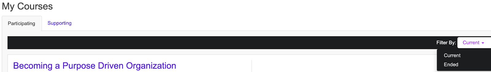 my courses filters