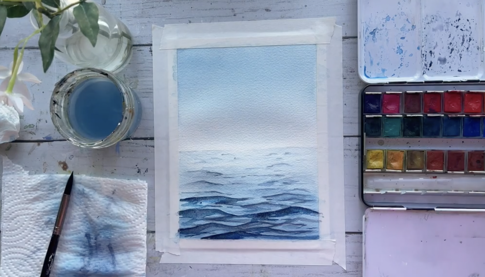 watercolor ocean