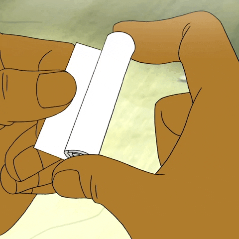 An animated image of someone opening a note which reads "Help"