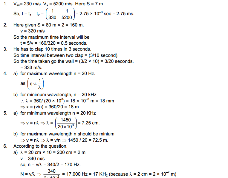 Sound Waves HC Verma Concepts of Physics Solutions