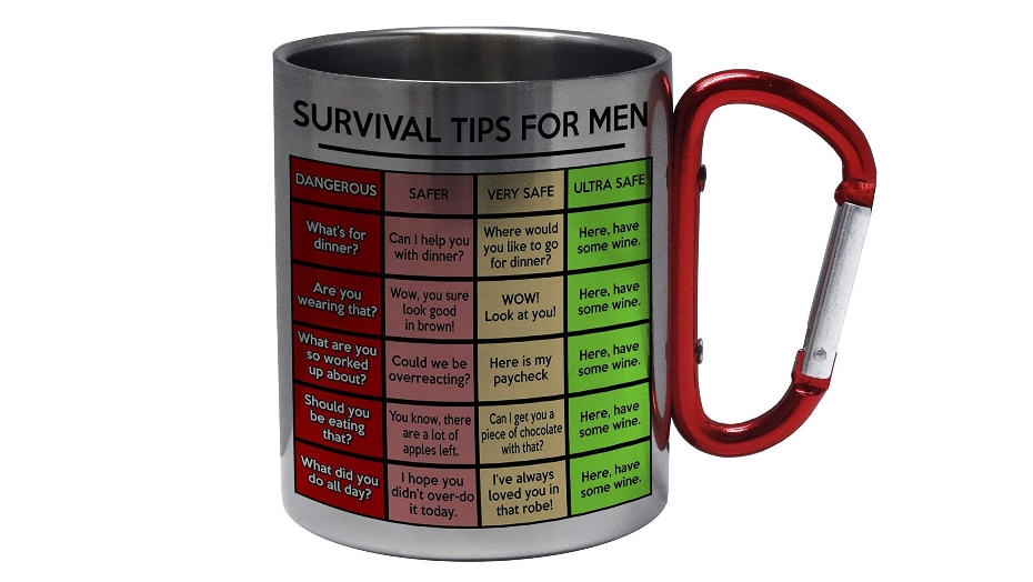 Funny mugs survival tips for men