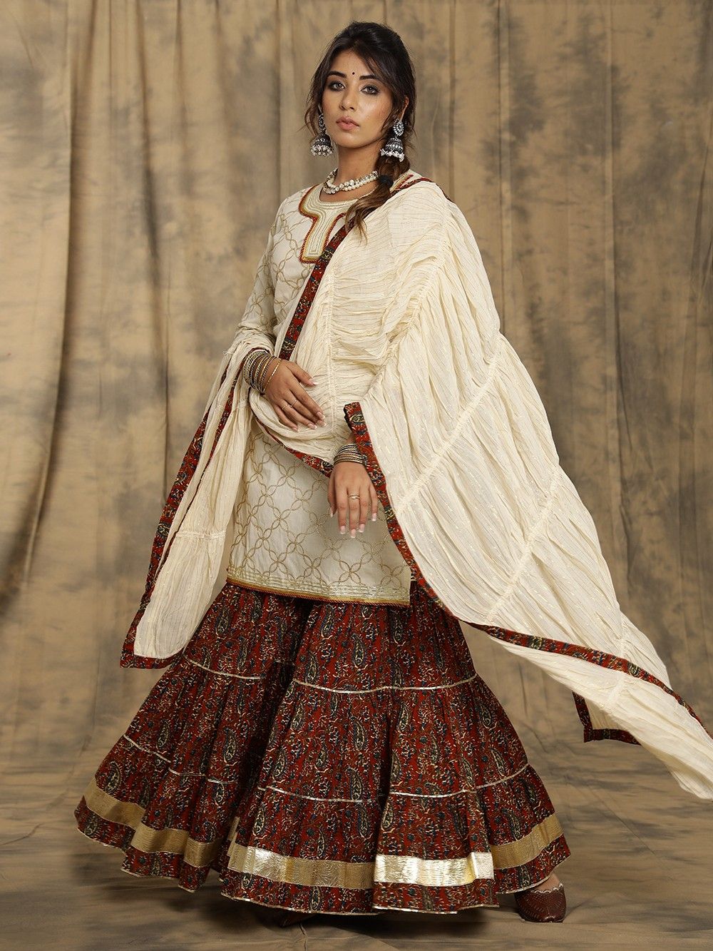 the loom - Off gota cotton kurta