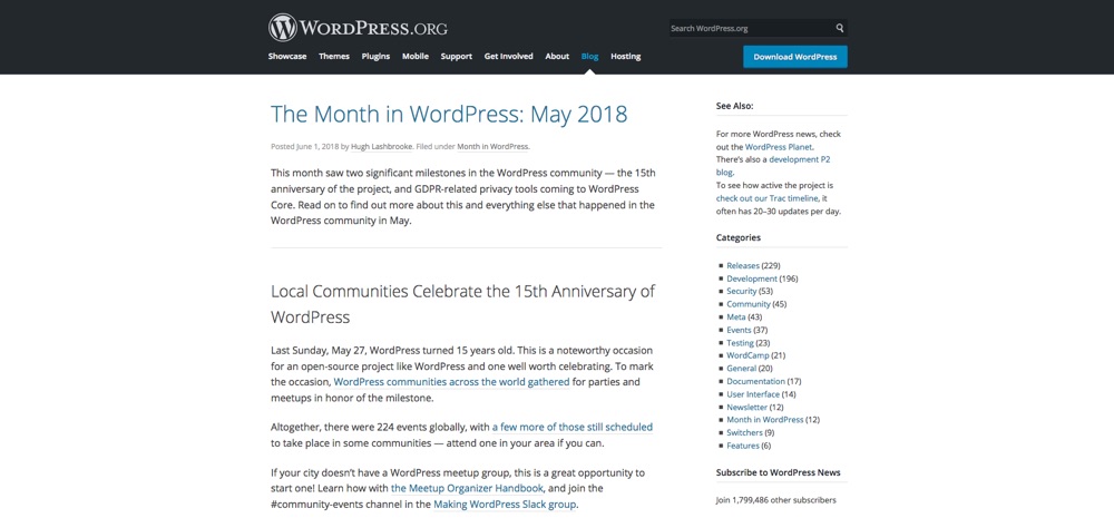 Blogs WordPress que você deve seguir - WordPress.org