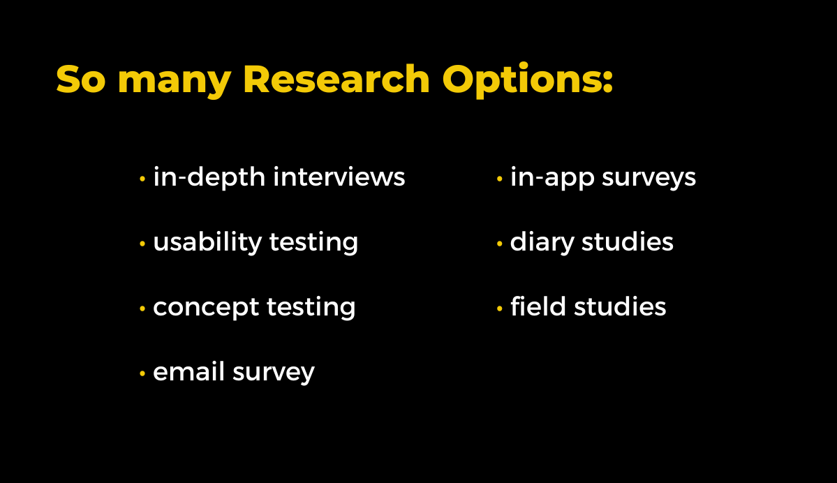 examples of different testing practices for B2B SaaS customer research
