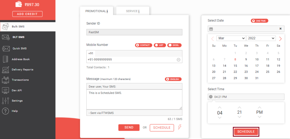 Best bulk sms service provider | fast2sms dashboard