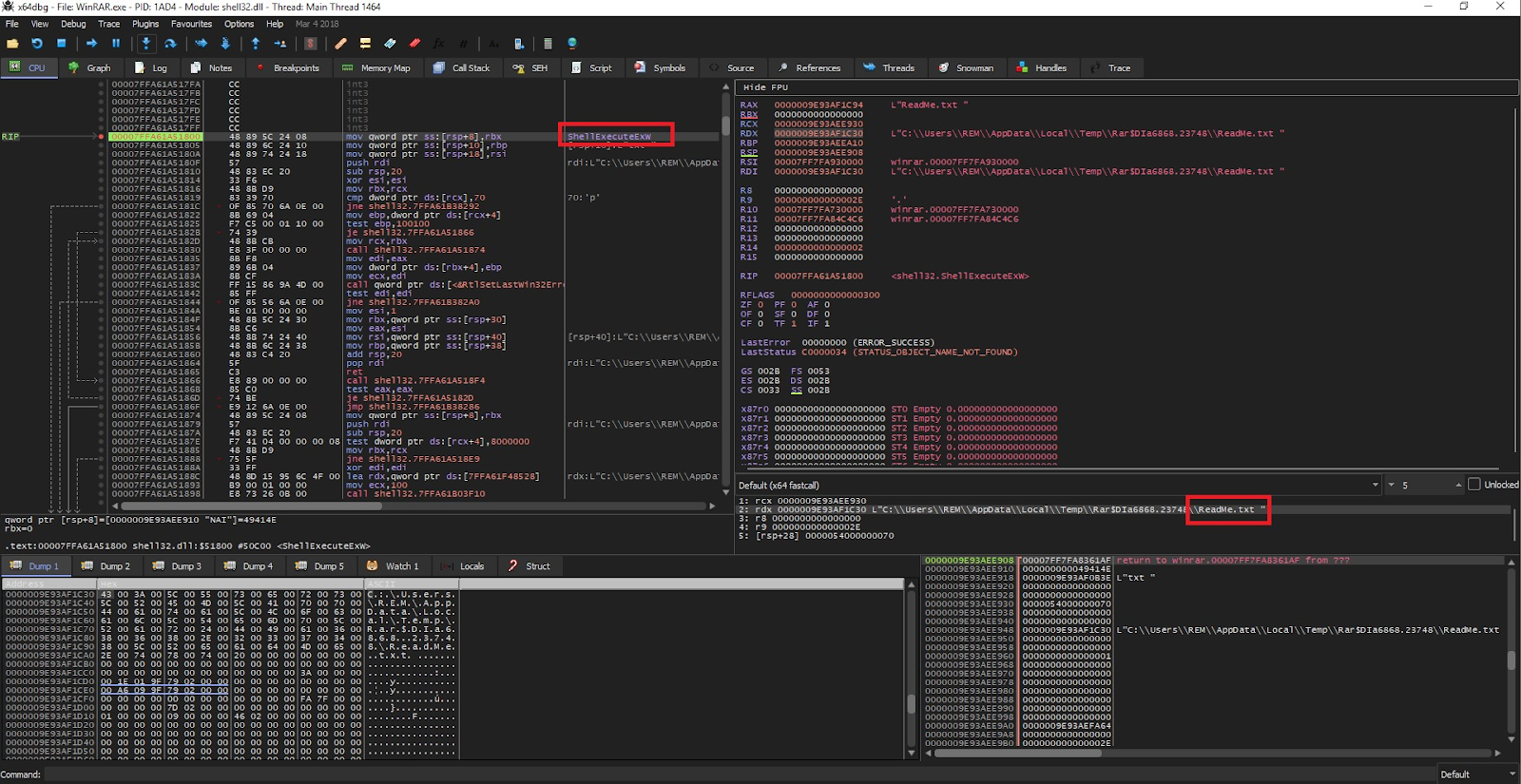 ShellExecuteExW function
