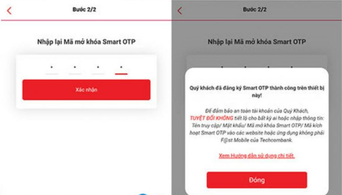Kích hoạt smart OTP Techcombank khi đổi điện thoại