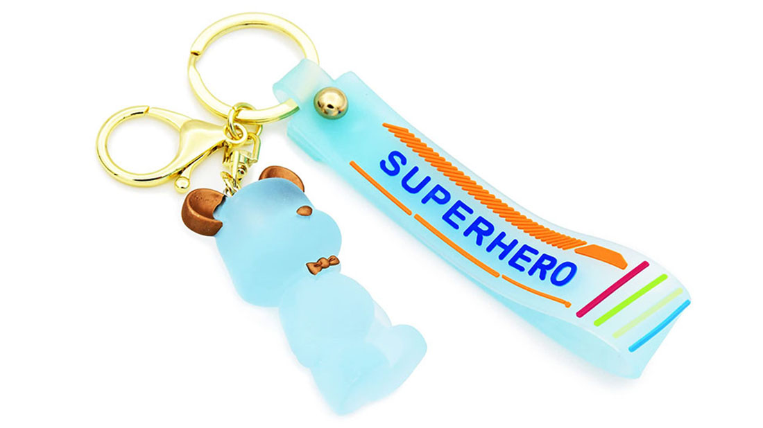 Trendy Accessory blue bears silicone rubber keychain custom promotional gifts
