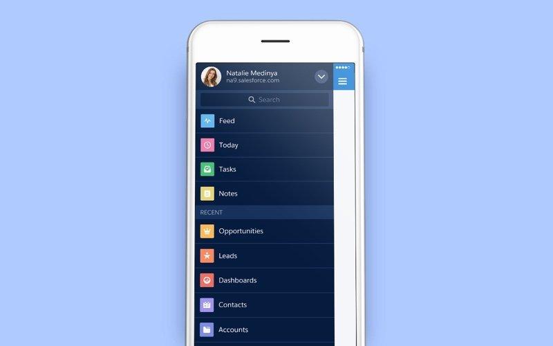 Mobile version of the SalesForce app