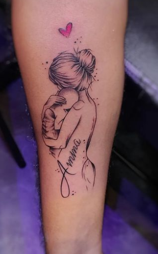 Never End Mother And Son Tattoos