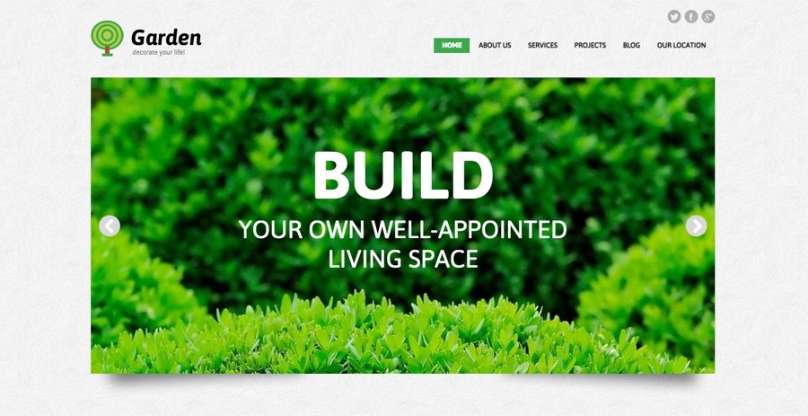 Tema WordPress responsivo de design de jardim