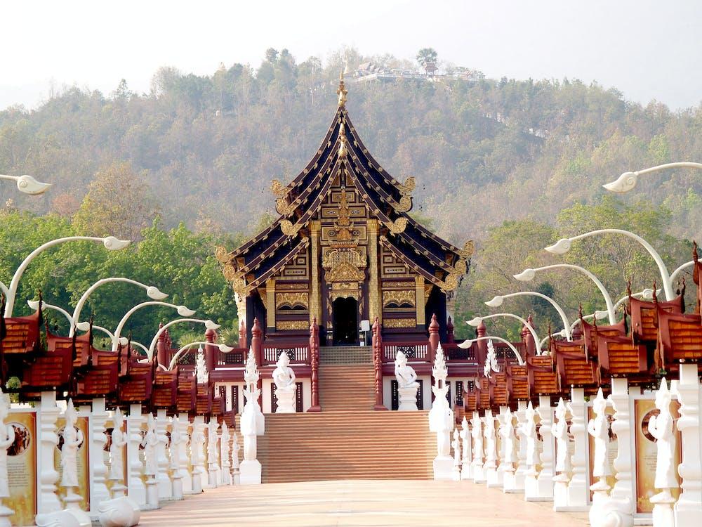 Free Black Temple With Forest Background Stock Photo