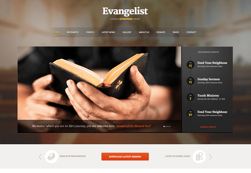 evangelista-igreja-caridade-wordpress-tema