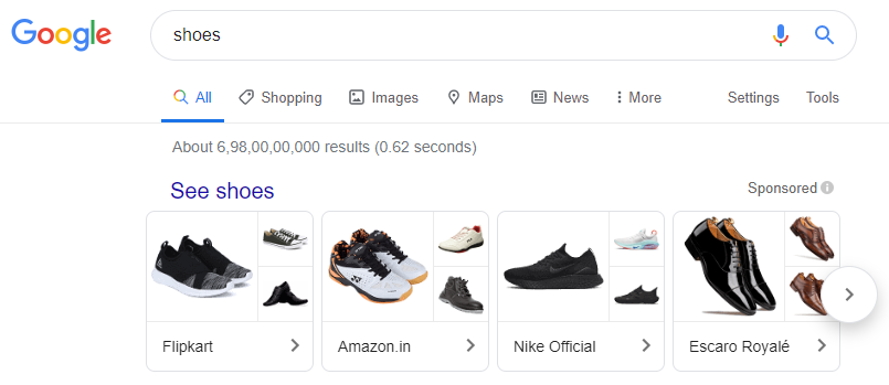 showcase shopping ads google