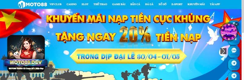 Khuyến mãi Moto88 hấp dẫn