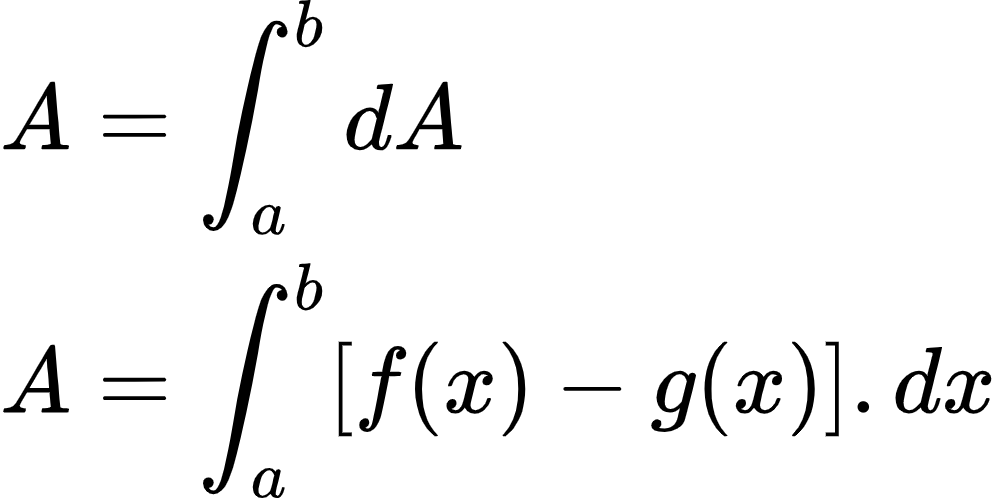 {"id":"1-0","type":"align*","code":"\\begin{align*}\n{A}&={\\int_{a}^{b}dA}\\\\\n{A}&={\\int_{a}^{b}\\left[f\\left(x\\right)-g\\left(x\\right)\\right].dx}\t\n\\end{align*}","font":{"color":"#000000","family":"Arial","size":10},"ts":1603273433047,"cs":"UT7vwKTxtTZnThlQr2+LTQ==","size":{"width":165,"height":82}}