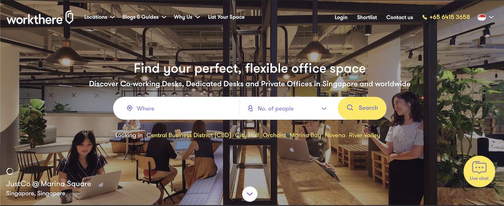 Workthere designed as a search engine - EDGEPROP SINGAPORE