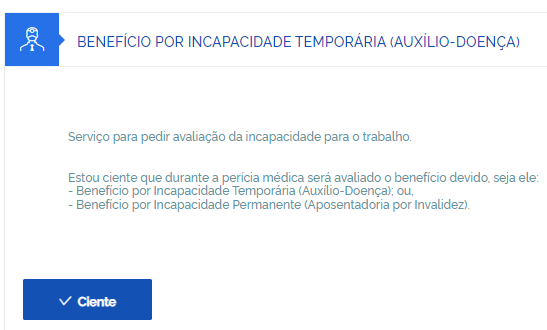 Benefício por incapacidade temporária auxílio doença Meu INSS