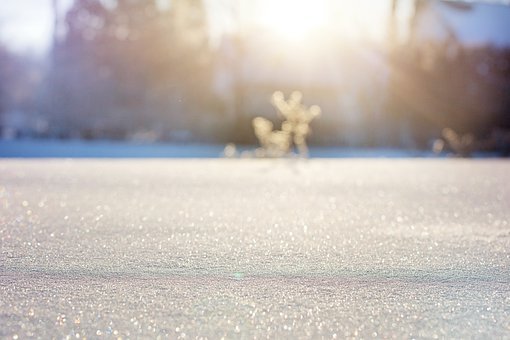 Snow, Field, Sunlight, Sunrise, Dawn