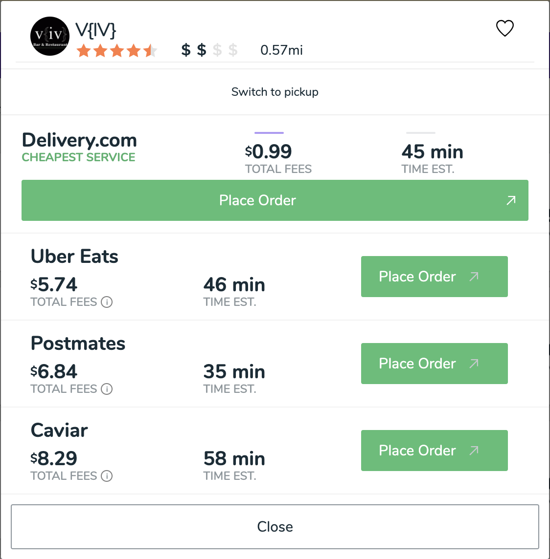 FoodBoss Compare Food Delivery Fees