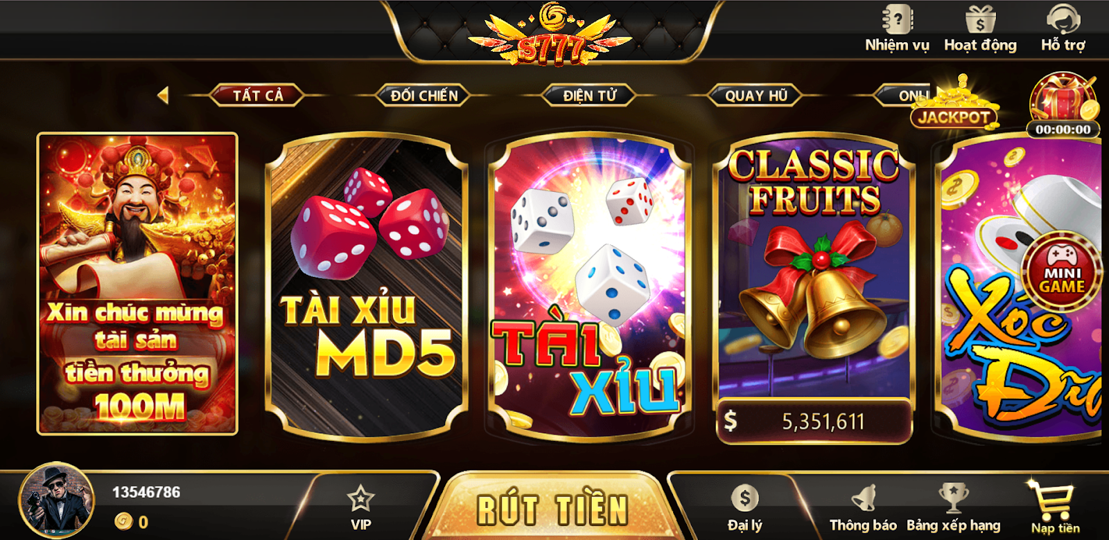 S777 Game Bài - Cổng game bài casino online rút tiền mặt uy tín