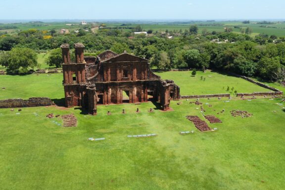 Aerial view of the Archaeological Site of São Miguel Arcanjo