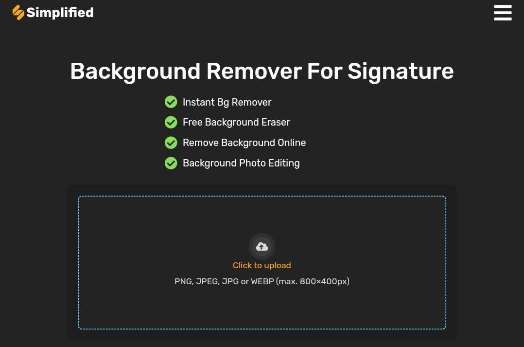 simplified signature background remover