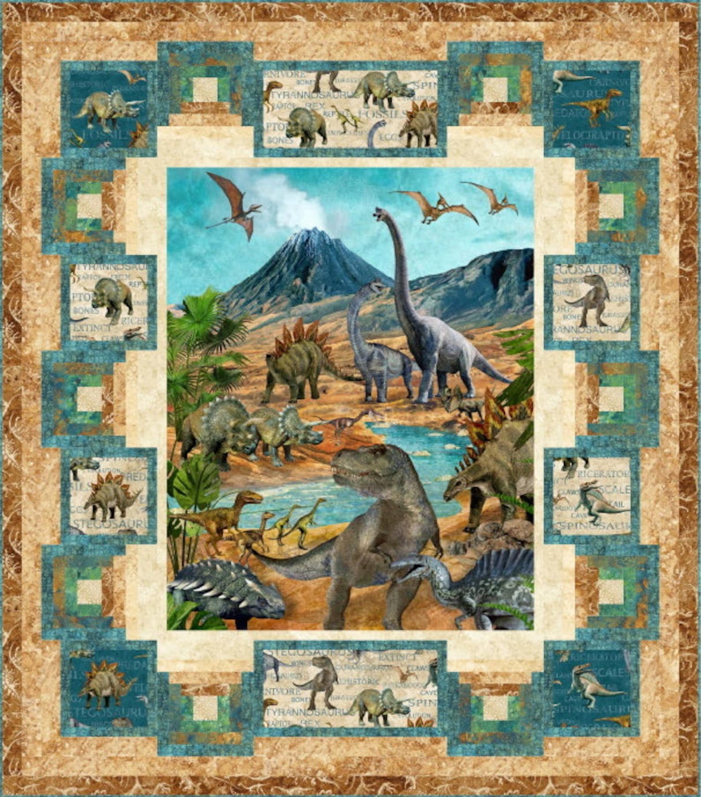prehistoric days quilt dinosaur quilt pattern