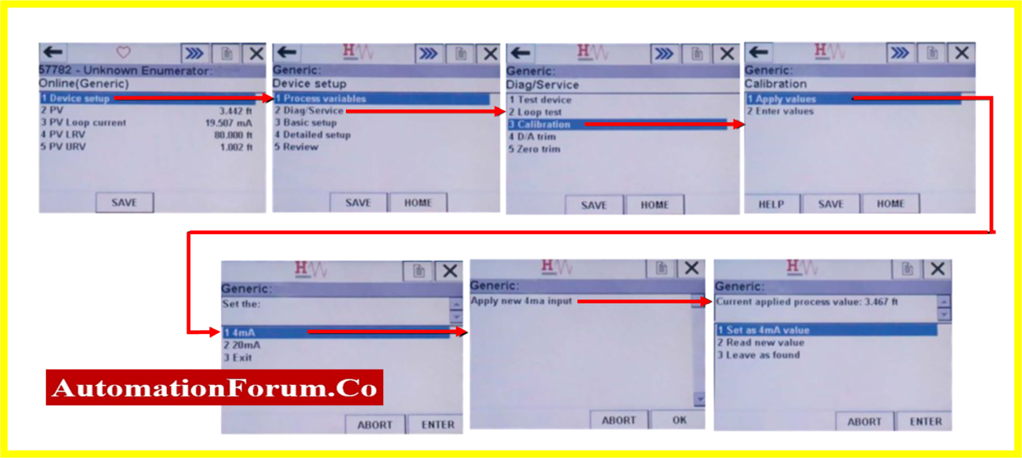 HART transmitter calibration procedure 9