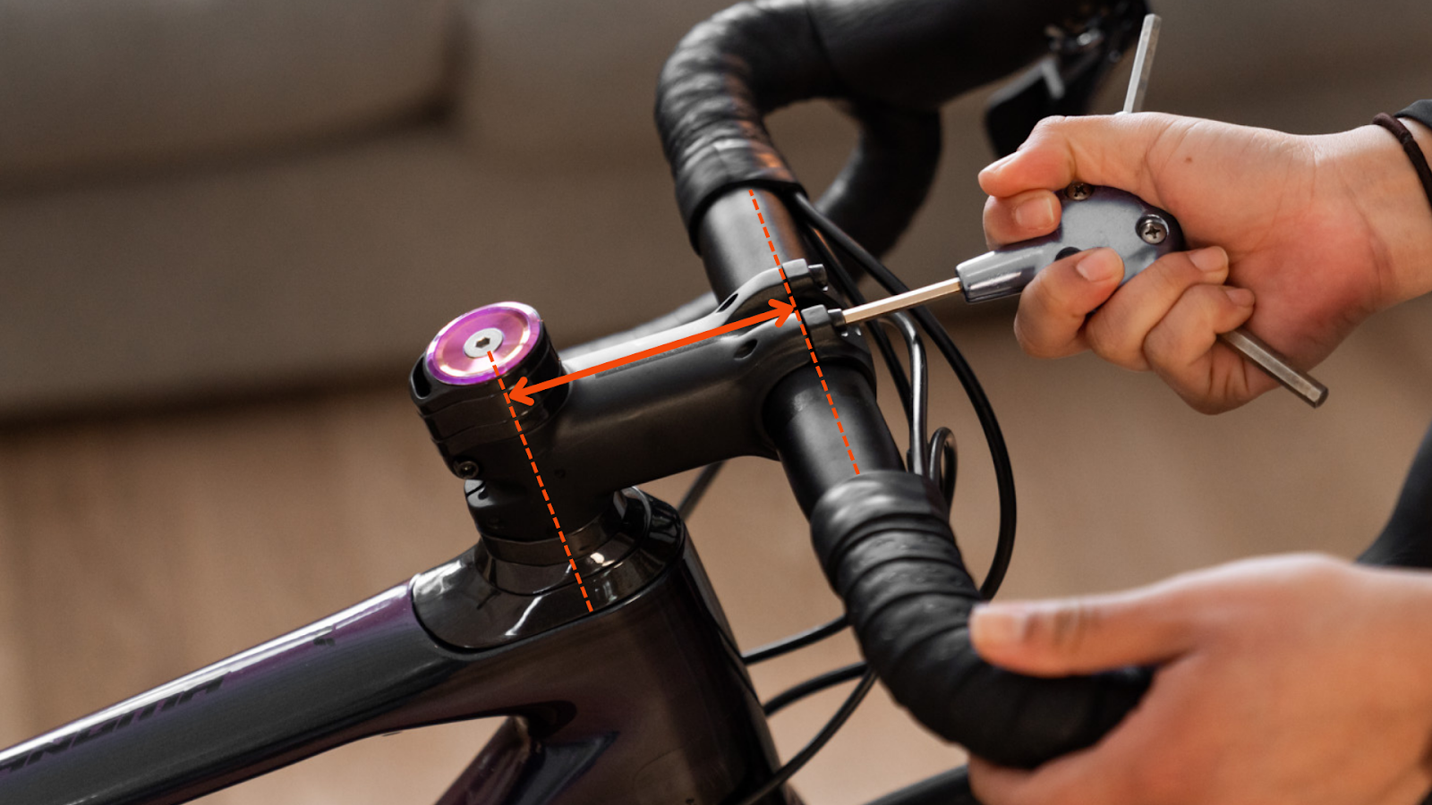 Measuring stem length on your bike