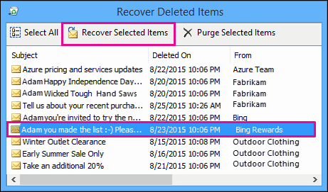 recover deleted emails