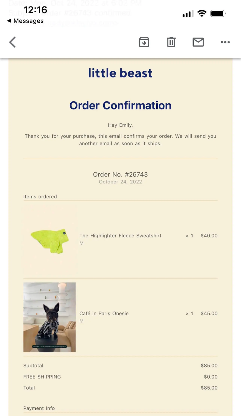 Order confirmation emails that convert: best practices and examples