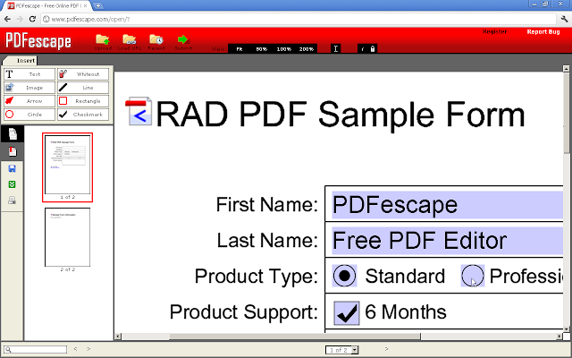 PDFescape Free PDF Editor chrome extension