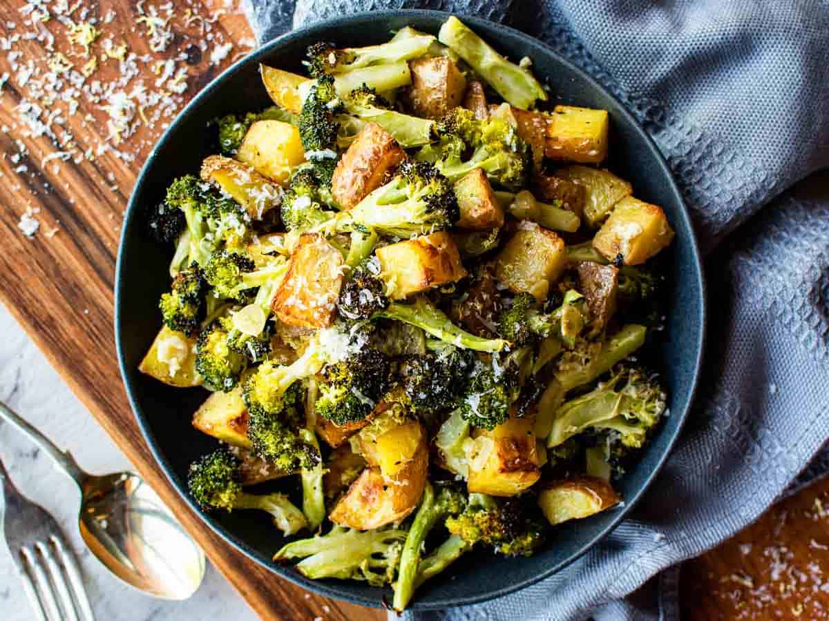 Tasty Vegetable Side Dishes - Broccoli, garlic, and red potatoes