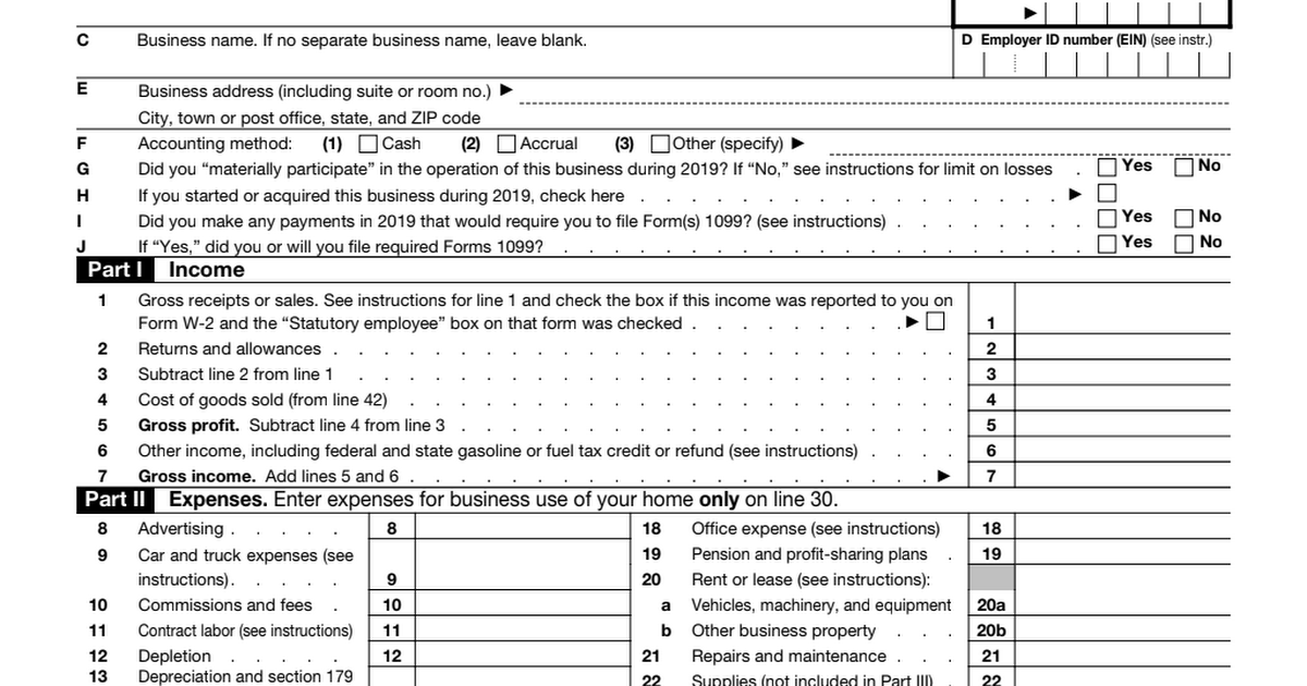 1040 Schedule C 2019 Sample.pdf