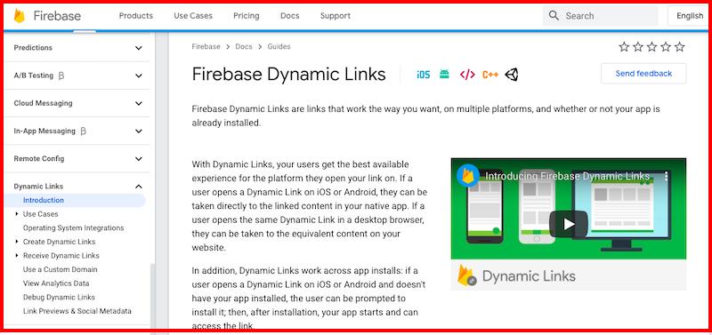 Firebase Dynamic Links de Google