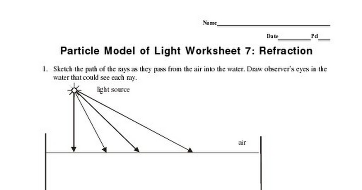 Worksheet Refraction Worksheet Ks3 reflection and refraction lab answers 28 images light collection of diffraction worksheet
