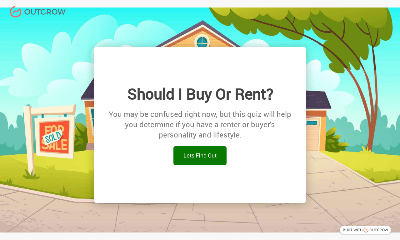 quiz by Outgrow “Should I buy or rent?