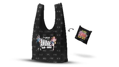 A black bag with cartoon characters on it

Description automatically generated