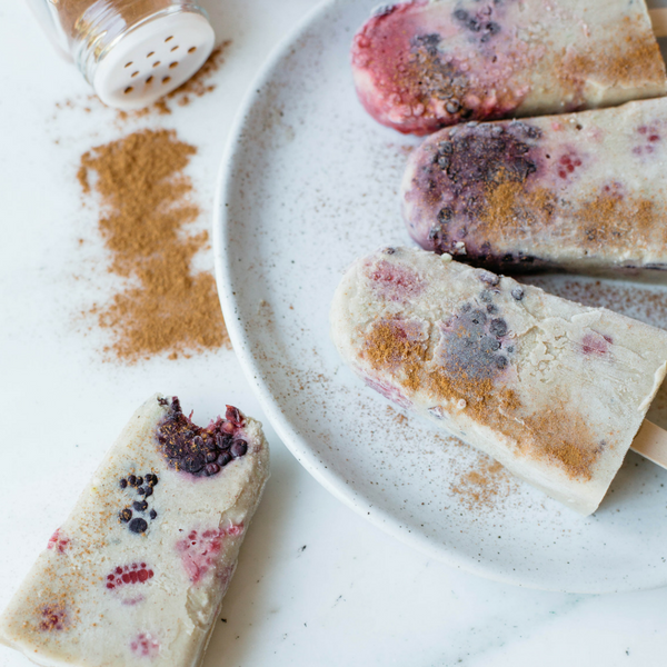 Berry horchata popsicles