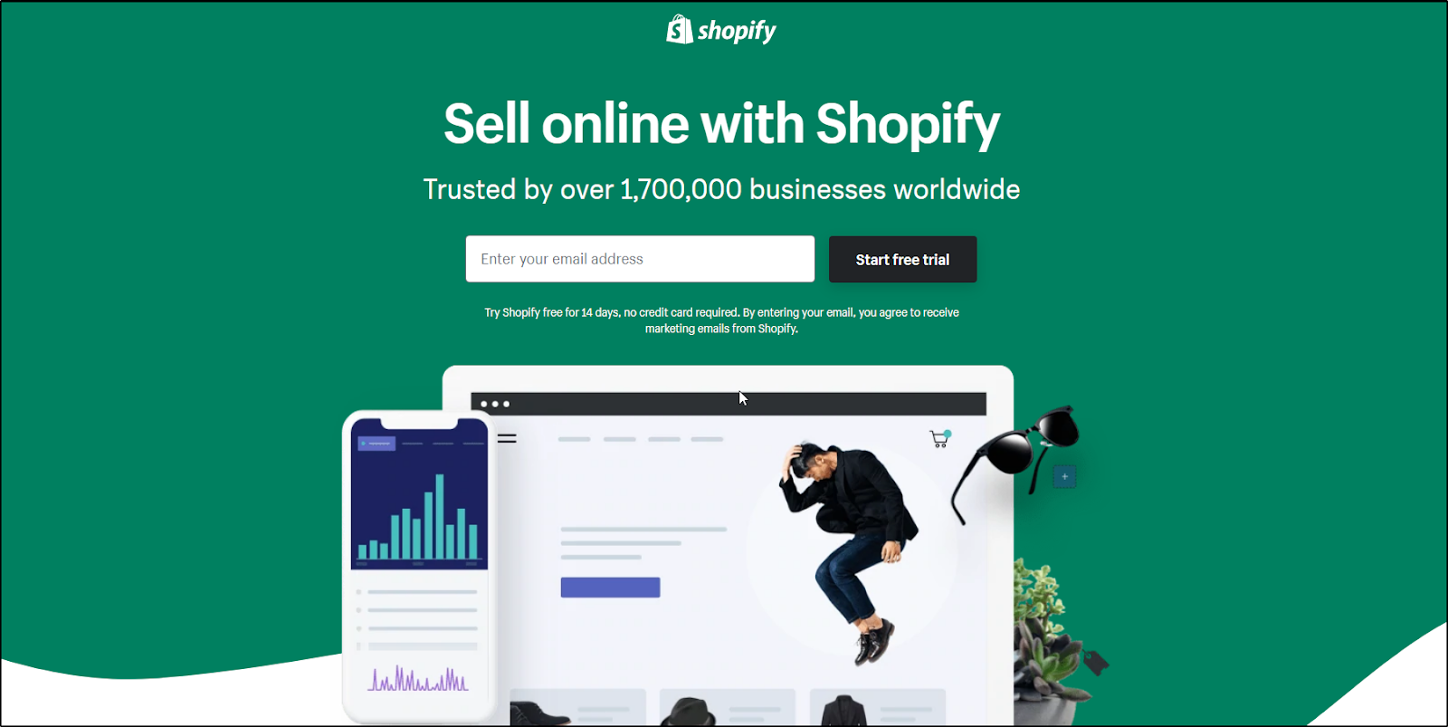 B2B Landing Pages Example: Shopify