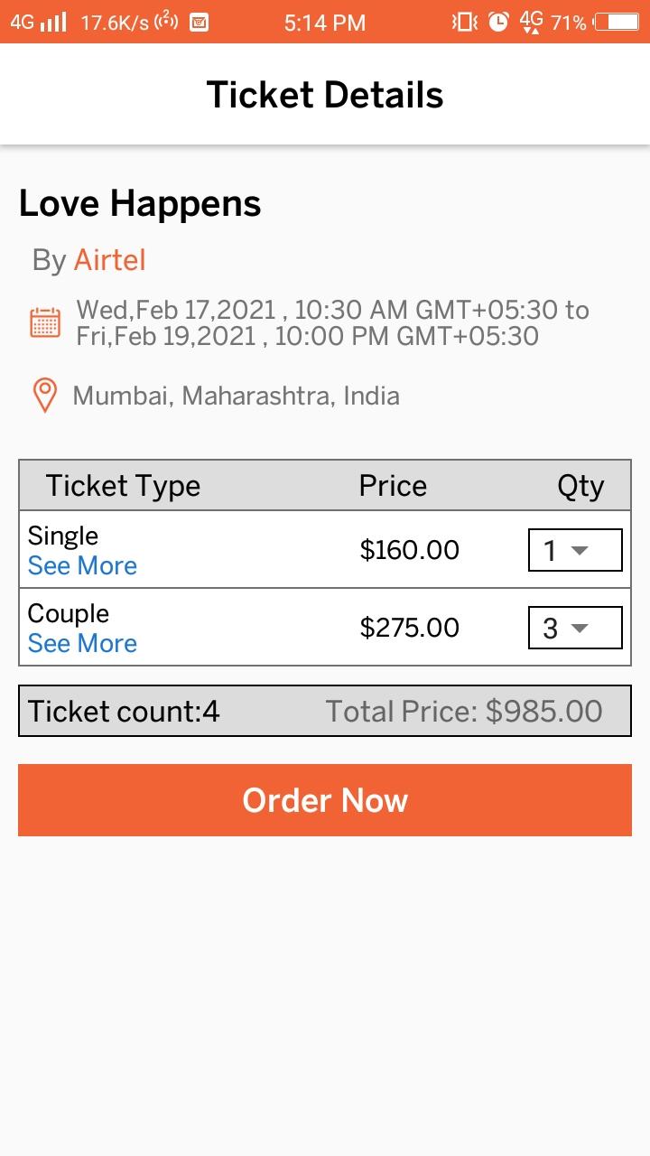Ticket details