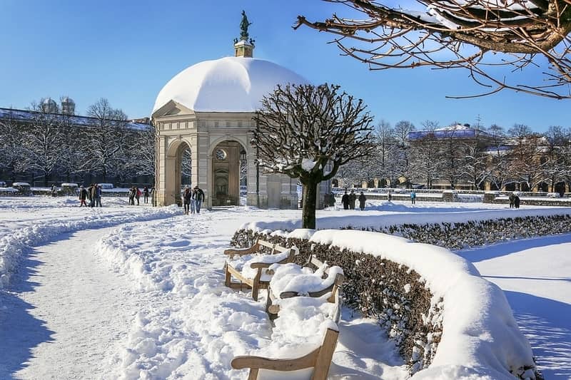 snow in a park, Munich wintertime